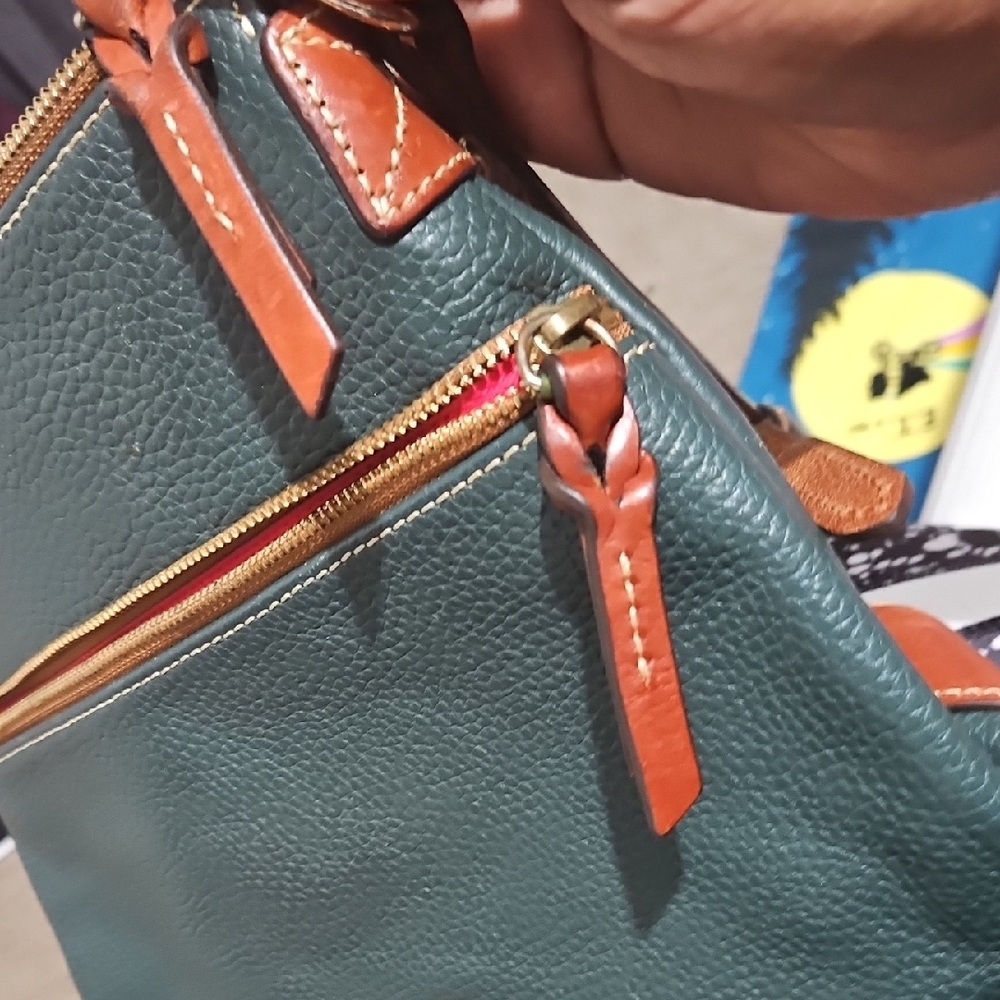 Dooney & Bourke Teal and Brown Crossbody Bag - Picture 13 of 15